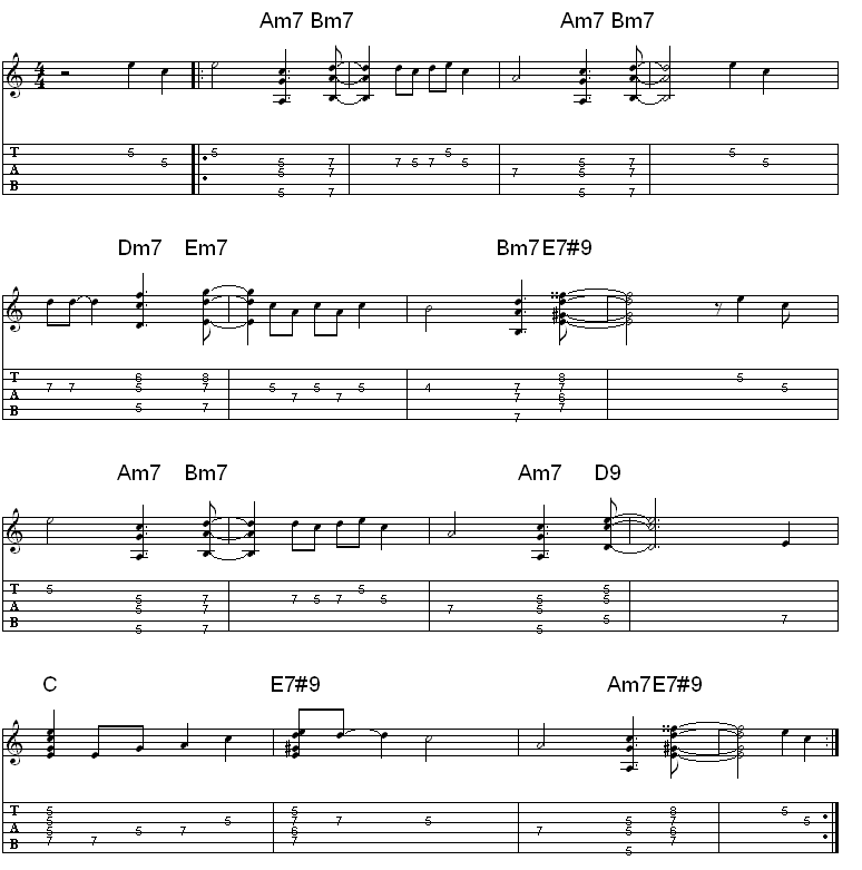 Summertime - Chord Melody, Single-Note Solo & Chord Shapes